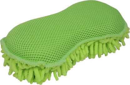 Eurow Detailer’s Preference Microfiber Car Wash Sponge for Auto Detailing, RV, Boat, Motorcycle, Double-Sided with Chenille and Scour Scrubber, Scratch-Free, Lint-Free, Super Absorbent, Reusable