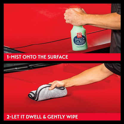 Griot's Garage Spray-On Car Wash for Vehicle Cleaning and Detailing, Rinseless and Waterless, No Hose and Bucket Needed, With Carnauba Wax Protection, 11065, 35oz
