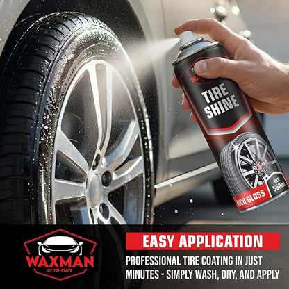 Tire Shine Spray – 18.6 fl oz, High-Gloss Hydrophobic Tire Dressing, Safe for All Vehicles