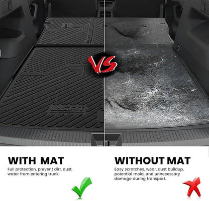 LASFIT Cargo Mat Liner & Seatback Mat for Volkswagen Tiguan 2025 2026 SUV, Custom Fit All-Weather Premium TPE Backrest & Trunk Mats Liners for SUV VW Tiguan Accessorie, Easy to Clean, Black