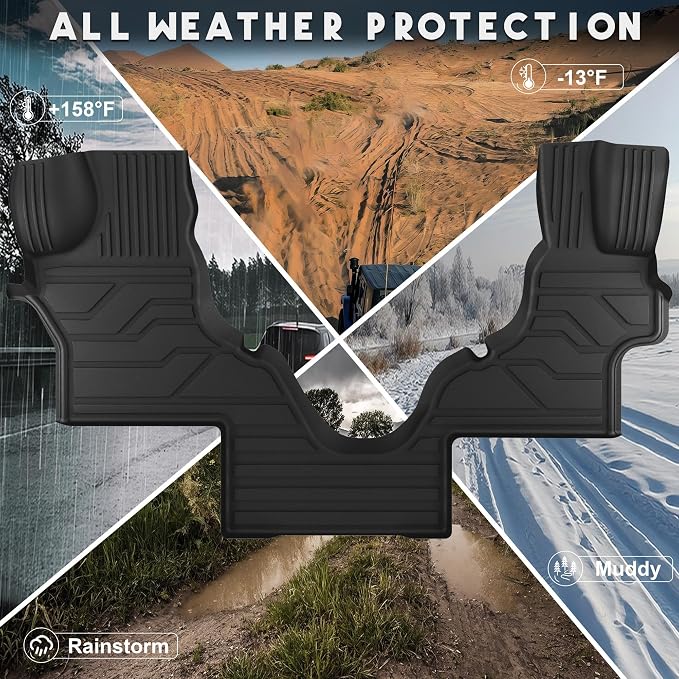 KARPAL Floor Mats for 2026-2007 Ford Econoline/E-Series E150/E250/E350, Custom Fit TPE All Weather Ford Econoline Accessories 1st Row Floor Liner