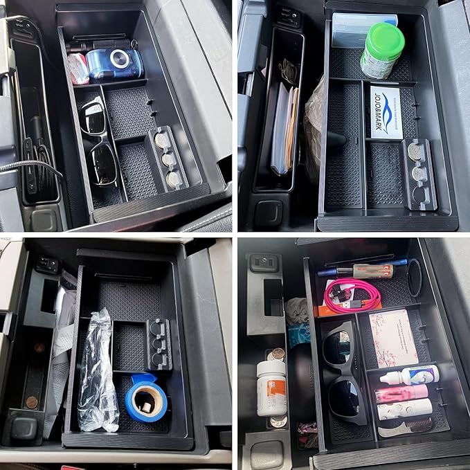 Center Console Organizer Tray Compatible with 2014-2018 GMC Sierra Accessories, (2015-2020) Yukon/Chevy Tahoe Silverado Suburban, Armrest Storage Box Replaces 22817343(Black)