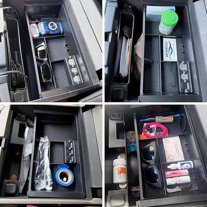 Center Console Organizer Tray Compatible with 2014-2018 GMC Sierra Accessories, (2015-2020) Yukon/Chevy Tahoe Silverado Suburban, Armrest Storage Box Replaces 22817343(Black)