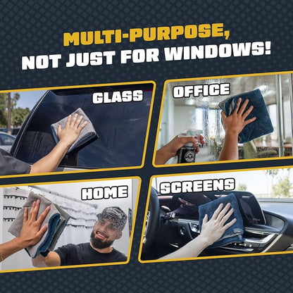 Chemical Guys Clean Stroke Dual-Sided Microfiber Glass Towels - 16 x 16 Premium Streak-Free Cloths for Cars, Trucks, SUVs - Scratch-Free, Lint-Free Detailing Towels for Clear Glass & Mirrors (2 Pack)