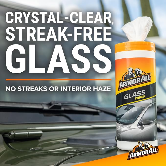 Armor All Protectant, Glass and Cleaning Wipes, Wipes for Car Interior and Car Exterior, 30 Count Each (Pack of 6)