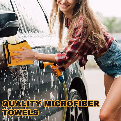 Tallew 80 Pcs Yellow Microfiber Towels: 16"x16" Microfiber Drying Towels Bulk Micro Fiber Car Cleaning Cloth for Cars Drying Washing Polishing Cleaning Household Supplies