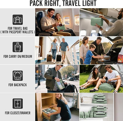 Veken 10 Set Packing Cubes for Travel Essentials,Anti-Wrinkle Buckled Suitcase Organizer for Shoe & Toiletry Bag,Carry On Luggage Bag with 99+ Count Mesh Holes for Airplane & College Dorm Accessories
