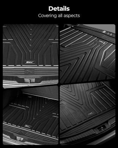 3W Cargo Liner Fit for Honda Odyssey 2018-2025 2026 Custom Fit Trunk Liner Mini Passenger Van, All Weather Use Heavy Duty Trunk Mat Black