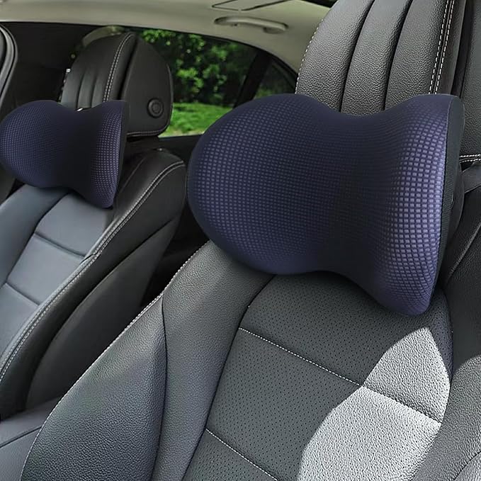 Really Cushiony Car Headrest Pillow, Car Pillow for Driving Seat with Adjustable Strap, Breathable Removable Cover & Ergonomic Design - Softness Office Travel Car Neck Pillow(Purple, 1PC)
