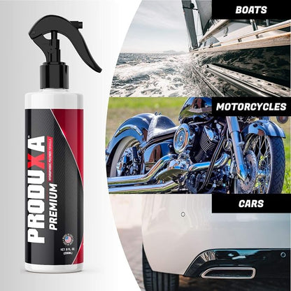 Premium Hydrophobic Waterless Car Detailer Spray-Ceramic Spray Wax, Paint Sealant, UV Protection | All-in-One Car Detailing Kit for Cars, Trucks, Motorcycles & RVs + 5 Microfiber Towels