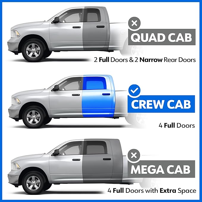 Tyger Auto 3.5" Rider Running Boards Compatible with 2010-2018 Dodge Ram 1500 / 2500 / 3500; Ram Classic | Crew Cab | TG-SS2D35318 | Side Step Rail Nerf Bars
