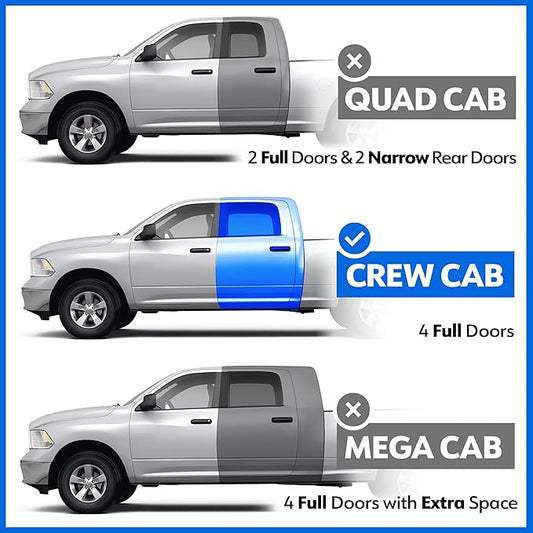Tyger Auto 3.5" Rider Running Boards Compatible with 2010-2018 Dodge Ram 1500 / 2500 / 3500; Ram Classic | Crew Cab | TG-SS2D35318 | Side Step Rail Nerf Bars