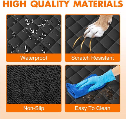 NECKORY Backseat Cover for Dogs, Waterproof and Non-Slip Pet Bench Seat Covers, Car Seat Protector for Back Seat, Universal Size Rear Car Seat Cover Fits Cars, Trucks and SUVs, M-Black