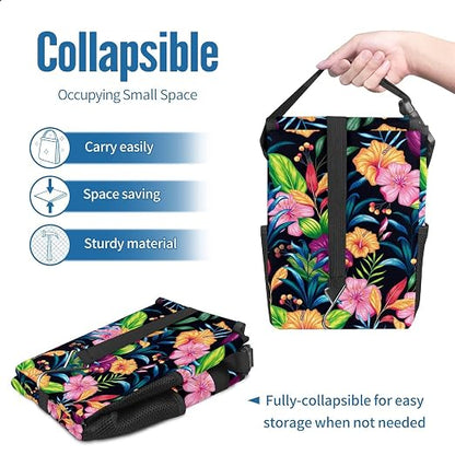 Car Trash Can – Multi-Purpose, Lightweight and Portable with Durable Water-Resistant Coating, No Installation Required, Practical and Ample Capacity, Variety of Colors.Rose Flower