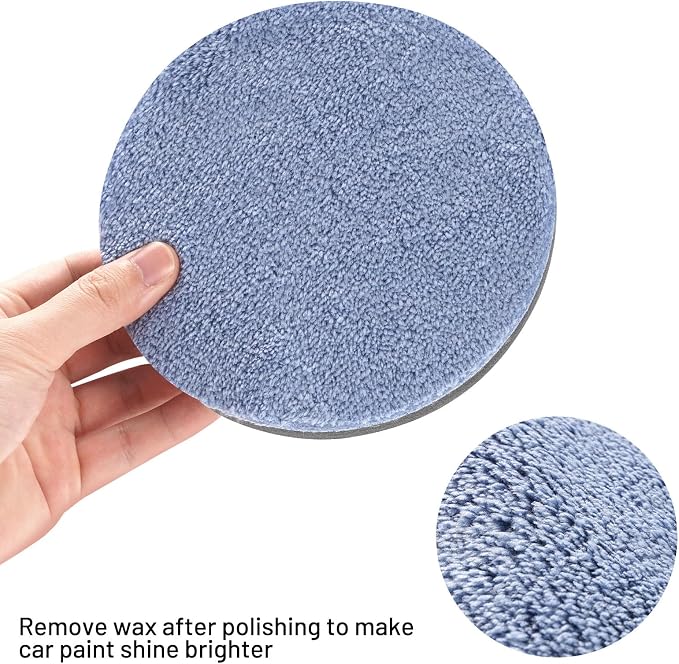 Buffing Polishing Pads, 7Pcs 6.5 Inch 165mm Face for 6Inch 150mm Backing Plate, Car Compound Buffing Sponge Pads and Woolen Pads Cutting Polishing Pad Kit for Car Polishing and Waxing