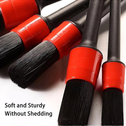 Car Detailing Brush Set, Scratch-Free Soft Bristle Brushes for Interior and Exterior Cleaning, Wheels, Air Vents, Dashboard, and Leather Surfaces, 5 Pcs