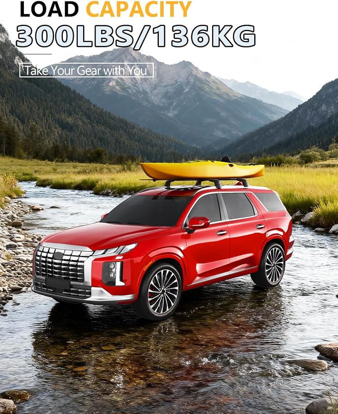 Tuyoung 300lbs Roof Rack Cross Bars Compatible with Hyundai Palisade 2019-2025 SE SEL XRT Limited Calligraphy, Lockable Heavy Duty Anti-Theft Aluminum Rails Crossbars Cargo Carrier Bag