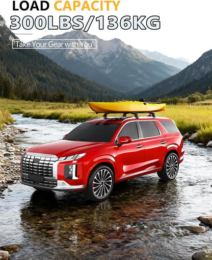 Tuyoung 300lbs Roof Rack Cross Bars Compatible with Hyundai Palisade 2019-2025 SE SEL XRT Limited Calligraphy, Lockable Heavy Duty Anti-Theft Aluminum Rails Crossbars Cargo Carrier Bag