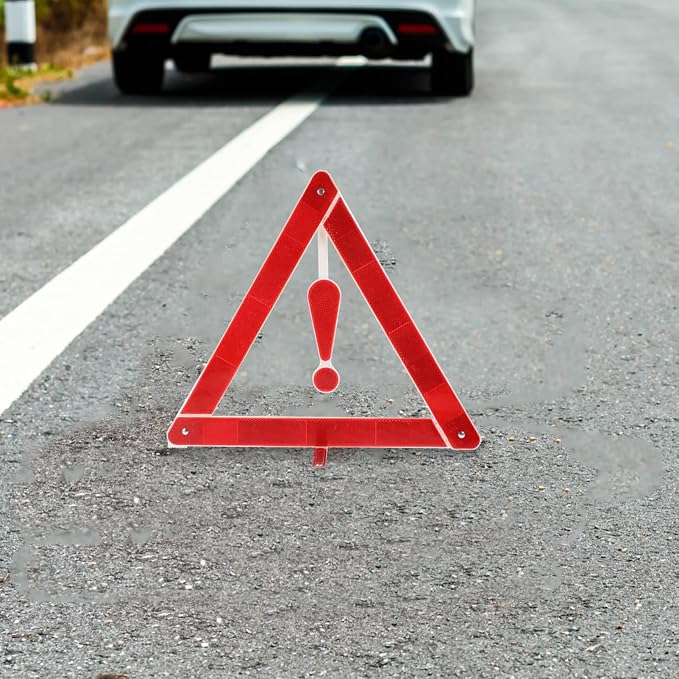 2pcs Car Warning Triangle Sign Auto Warning Sign Kit Sturdy Car Safety Triangle