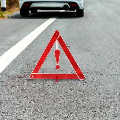 2pcs Car Warning Triangle Sign Auto Warning Sign Kit Sturdy Car Safety Triangle