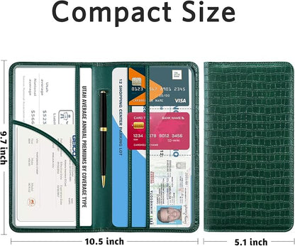 CoBak Car Registration and Insurance Holder - Vehicle Glove Box Car Organizer,Auto Truck Comparment Accessories Case with Magnetic Closure for Driver License,Cards