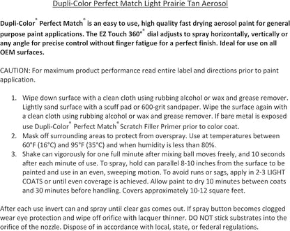 Dupli-Color Perfect Match Premium Automotive Paint, Light Prairie Tan (M), 8 oz