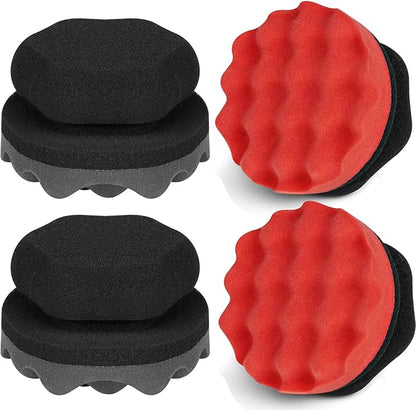 4 Pack Large Tire Shine Applicator Pad, Tire Hex Grip Applicator, Tire Shine Car Detailing Foam Sponge Tool, Reusable Car Cleaning Supplies After Car Wash Tire Cleaner for Applying Tire Shine