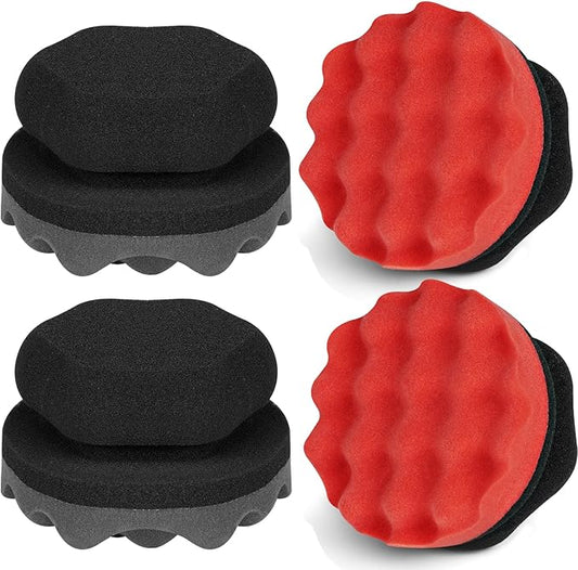 4 Pack Large Tire Shine Applicator Pad, Tire Hex Grip Applicator, Tire Shine Car Detailing Foam Sponge Tool, Reusable Car Cleaning Supplies After Car Wash Tire Cleaner for Applying Tire Shine