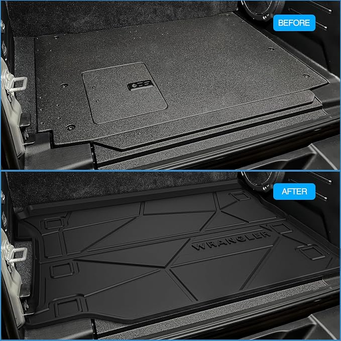 Nilight Cargo Mats for Jeep Wrangler JL Unlimited 4 Door with Subwoofer Only 2018 2019 2020 2021 2022 2023 2024 2025 (Not for JK or 4XE),All Weather Protection Heavy Duty Cargo Liners