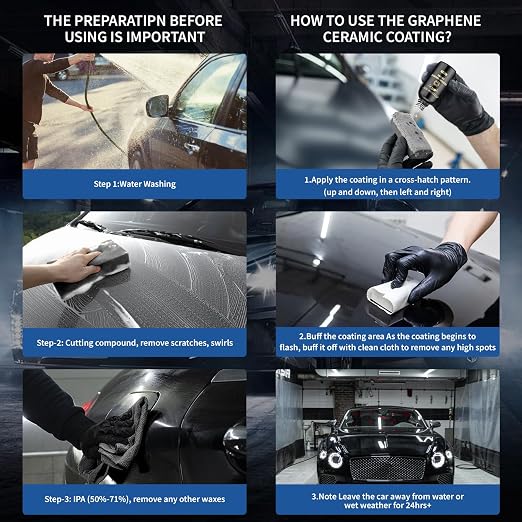 Graphene Ceramic Coating(70ml), Advanced 20H Ceramic Coating for Cars Long Lasting High Gloss Nano Graphene Coat Kit Hydrophbic Mirror Paint