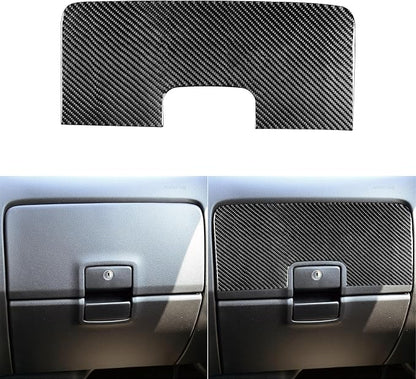 Real Carbon Fiber Fit for Chevy Silverado/GMC Sierra 1500 2014-2018 for 2500/3500HD 2015-2019 Car Co-Pilot Glove Box Panel Trim Dash Decals Sticker Decor Auto Interior Accessories Cover Black
