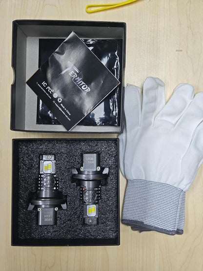 Termitor Upgraded 9008/H13 Bulbs, 70,000LM 1500% Ultra-Bright, 6500K Pure White H13/9008 Light Conversion Kits, IP68 Waterproof, Easy Plug and Play Installation, Pack of 2