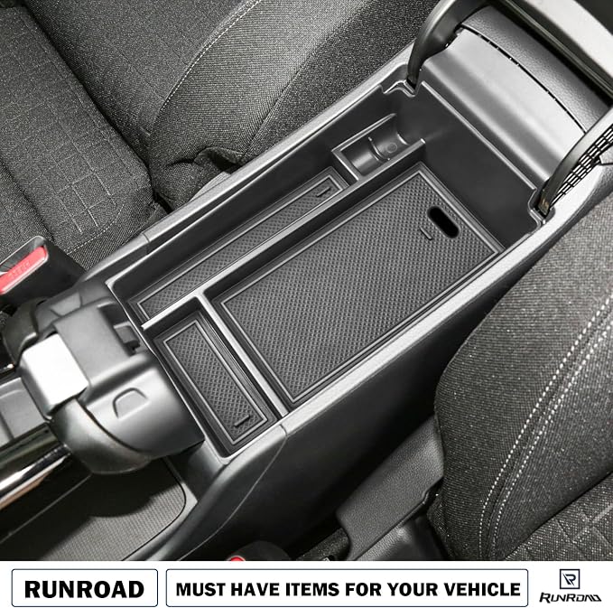 RUNROAD Center Console Organizer Tray Compatible with Honda HR-V 2023 2024 2025 2026 2027 HRV Accessories, ABS Console Organizer Armrest Storage Box Coin Holder, Black