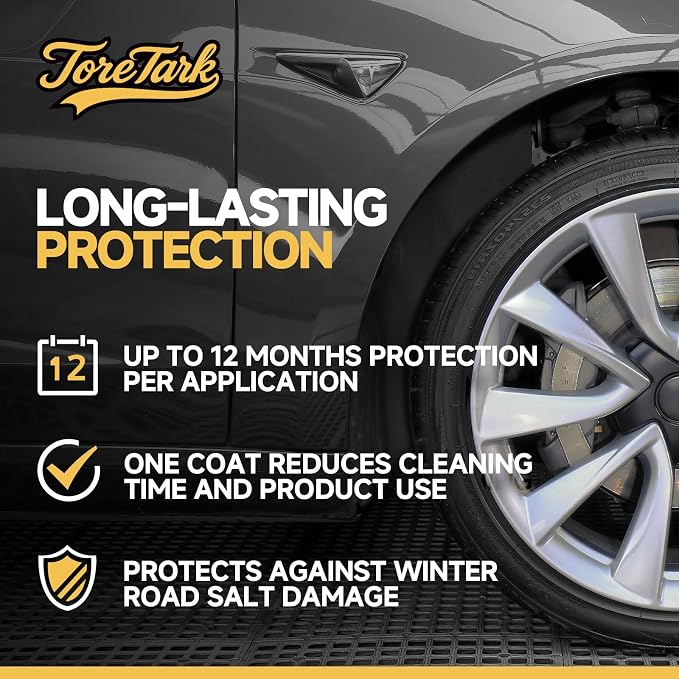 toretark Ceramic Tire & Wheel Coating, Tire Shine, Durable Black Wet Tire, 16 fl oz, Wheel Rim Ceramic Coating 30ml, Advanced Hydrophobic Shield Repels Brake Dust & Stains