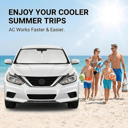 for Nissan Altima 2013-2018 Windshield Sun Shade Front Window Shade Custom Fit Altima Accessories Sun Visor Foldable Shade Blocks UV Rays Summer Must Have Car Accessories