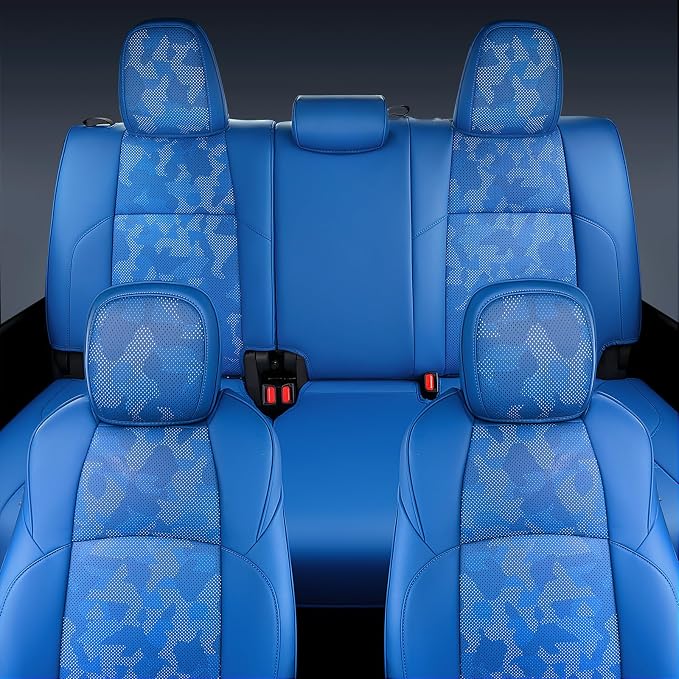 Carlimeki Leather Seat Covers Custom Fit for Tacoma Gen 4th (2024-2026) Double Cab, for SR, SR5, TRD PreRunner, TRD Sport, TRD Off-Road, Limited, Trailhunter - Armrest Covers Included - Fully Covered