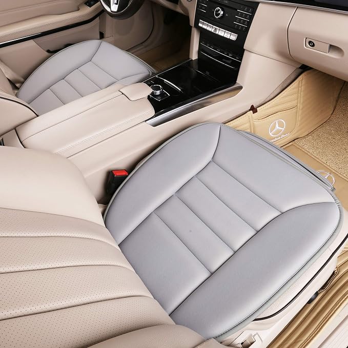 Lofty Aim Premium Car Seat Cushion, Driver Seat Cushion with Comfort Memory Foam & Non-Slip Rubber Bottom, Car Seat Pad Works with 95% of Vehicles and Office Chair or Home (Gray)