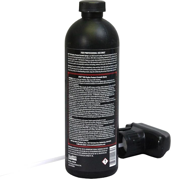 Malco EPIC CR2 Hydro Protect Ceramic Spray – Rejuvenates and Protects Vehicle Exterior Finishes/Shine, Protect, and Beautify Your Vehicle/Deep Hydrophobic Shine on All Types of Surfaces/16oz (109416)