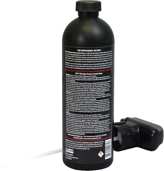 Malco EPIC CR2 Hydro Protect Ceramic Spray – Rejuvenates and Protects Vehicle Exterior Finishes/Shine, Protect, and Beautify Your Vehicle/Deep Hydrophobic Shine on All Types of Surfaces/16oz (109416)