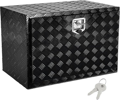 VEVOR Underbody Truck Box, 48"×17"×18" Pickup Storage Box, Heavy Duty Aluminum Diamond Plate Tool Box with Lock and Keys, Waterproof Trailer Storage Box with T-Handle Latch for Truck, Van, Trailer