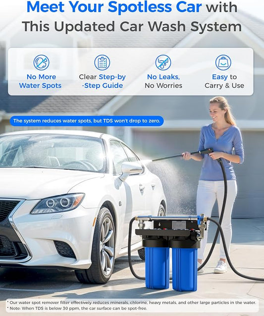 Waterdrop Spotless Car Wash System with Resin, Deionized Water System, Spot Free, Works for All Vehicles, RV, Motorcycles, Windows, Boats, Planes and More, No Towel Drying