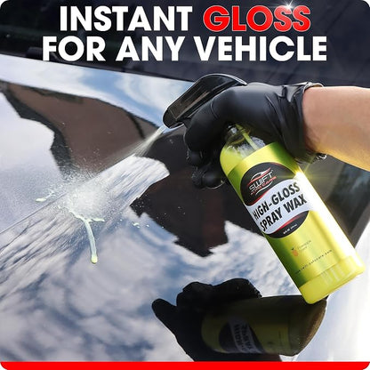 Swift High-Gloss Spray Wax (16 Oz) – Carnauba Liquid Wax Polish for Car Detailing | Easy to Use, Hides Micro Scratches & Safe on All Surfaces | Polish & Protect All Vehicle Types After Car Wash!
