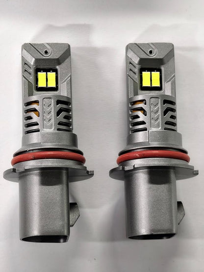 SEALIGHT S2S 9007 Light Bulbs, 40000LM Super Brighter, 6500K Pure White HB5/9007 Bulbs with Cooling Fan, 60K+ Hours Lifespan, 2-Pack for Powersports/ATV Lamps
