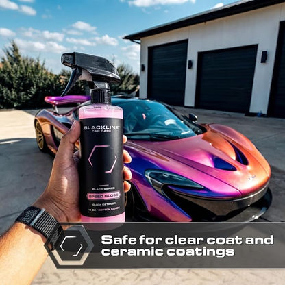 Blackline Car Care - Speed Gloss Quick Detailer Spray & Car Shine - Versatile, Fast Cleaning for a Streak-Free, Quick Detail and Glossy Finish on All Vehicle Surfaces (64 Fl Oz)