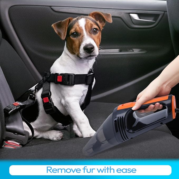 SYAYVO Portable Car Vacuum Cleaner - 8000PA/100W/DC12V Corded Vacuum Cleaner Handheld Vacuum with Attachments, LED Light Cleaning Kit 16.4 Ft Car Detailing Accessories for Women & Men