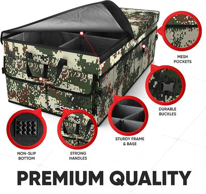 FORTEM Trunk Organizer For SUV Car Trunk Organizer, Foldable Storage, Car Accessories for Women Men, Collapsible Bag, 600D Oxford, Non Slip Bottom, Straps, Soft Cover (85L)