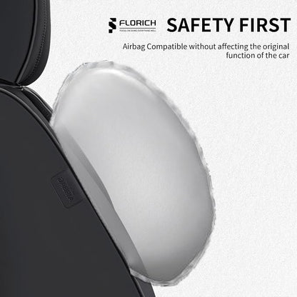FLORICH Seat Covers, Car Seat Covers Full Set, Luxury Nappa Leather Seat Covers, Breathable and Waterproof Car Seat Protector 5 Seat, Automotive Seat Covers Universal Fit for Most Cars-Black