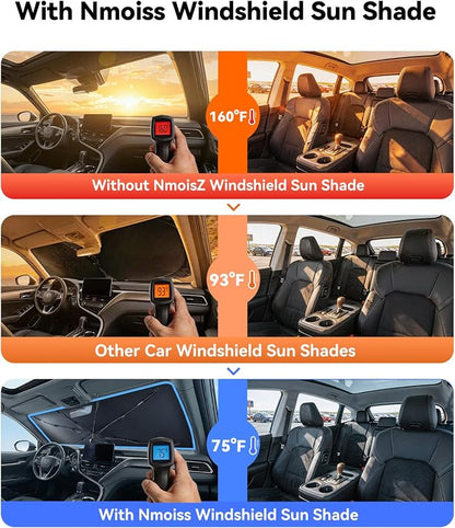 Nmoiss [Vinyl Coating Heat Shield] Windshield Sun Shade Umbrella Compatible for Toyota Camry 2018-2026 Accessories, Protect Car from Sun Rays & Heat Damage Keep Cool and Protect Interior