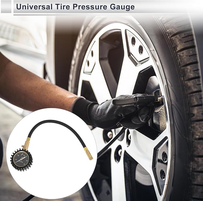 1 Pc Universal Tire Pressure Gauge 0-60 PSI 2.56 Inch Digital Pressure Gauge with Gear Sleeve Tyre Air PSI Meter for Motorcycle SUV Truck