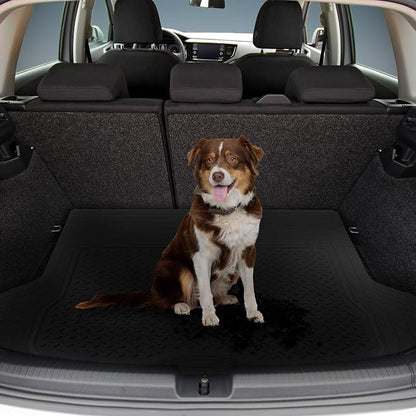 FH Group Climaproof™ Trimmable Non-Slip Vinyl Floor Mats 3 Row Set - Universal Fit for Cars Trucks and SUVs (Black) F11306 + F16400